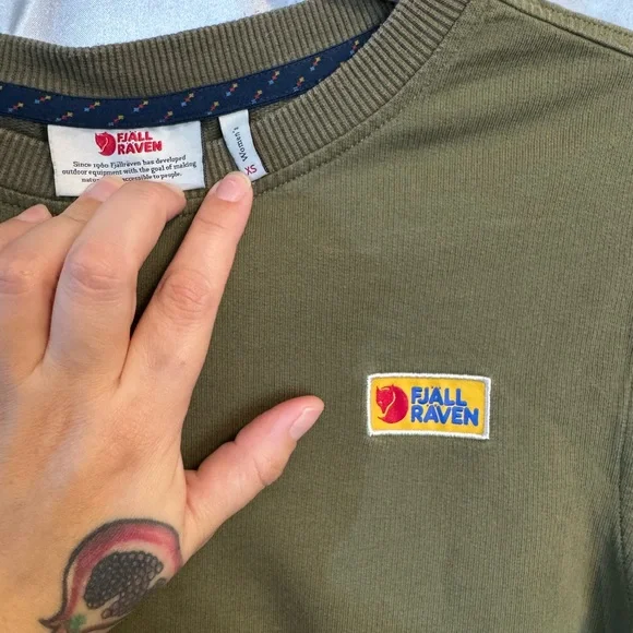 Fjallraven Olive Green Crew Neck Sweater Size XS - Picture 2 of 7